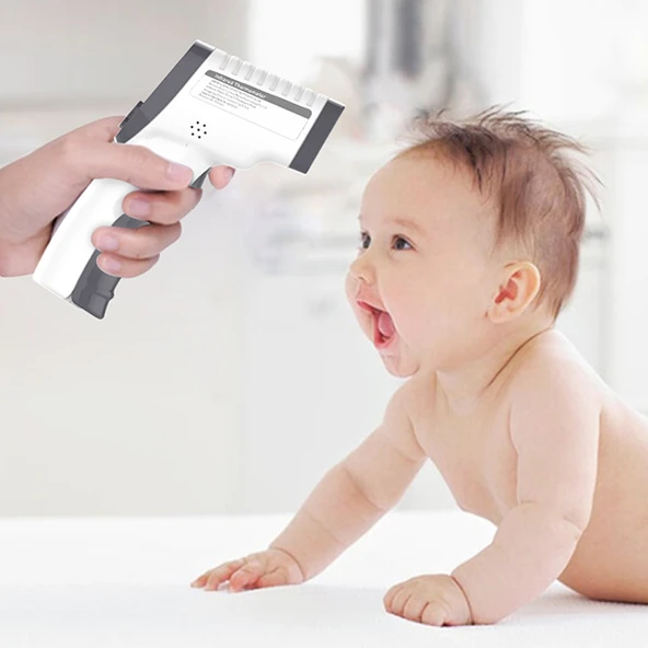 CLOC, Temassız Dijital Kızılötesi Termometre, HAFIZALI TIBBİ ATEŞ ÖLÇER (9V Pil Dahil) - Resim 2