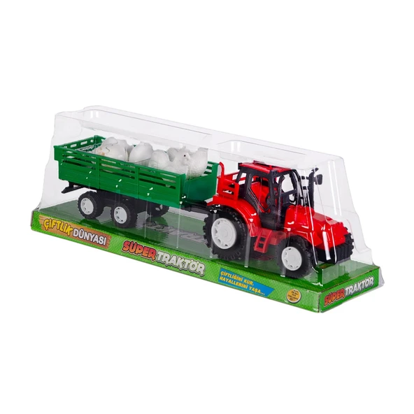 Hayvanlı Traktör Seti - Motor Oyuncakları - Çiftlik Seti - Traktör Oyuncakları - Çiflik Oyuncakları - Kuzu - 4