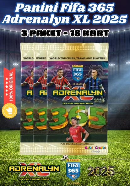 Panini FIFA 365 Adrenalyn XL 2025 Oyuncu Kartı - Futbolcu Kartları - Trading Oyuncu Kartı - 3 Paket ürün görseli