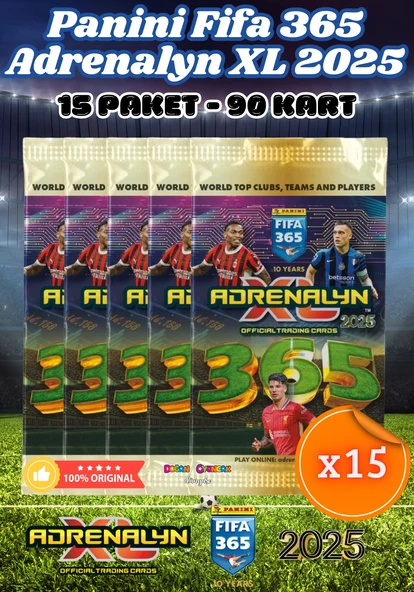 Panini FIFA 365 Adrenalyn XL 2025 Oyuncu Kartı - Futbolcu Kartları - Trading Oyuncu Kartı - 15 Paket ürün görseli