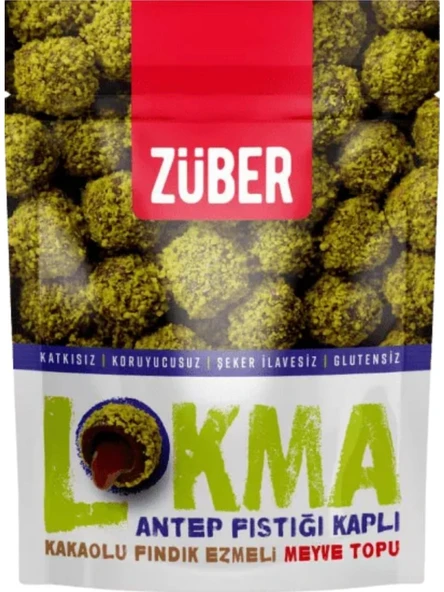 Züber Lokma Antep Fıs. Kaplı Fındık Ezmeli Meyve Topu