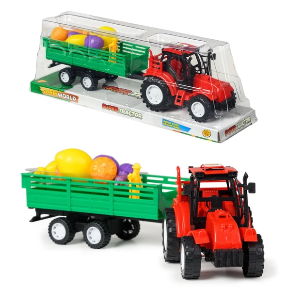 Meyveli Traktör Seti - Motor Oyuncakları - Çiftlik Seti - Traktör Oyuncakları - Çiflik Oyuncakları - 1