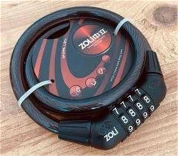 FORTE GT ZOLİ BİSİKLET KİLİT SPİRAL HALAT 12X1000 ŞİFRELİ SİYAH XBYC4522 ürün görseli