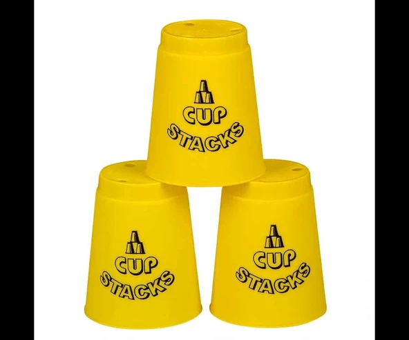 Orijinal Cup Stacks Bardak Oyunu - Speed Cup - Hızlı Bardaklar Oyunu - Hızlı Bardak Oyunu - Sarı - 2