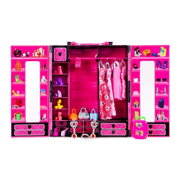 Beauty Aksesuarlı Bebekli Gardırop - Barbie Dolap - Barbie Giysi Dolabı - Barbie Gardırop - Gardrop - 3