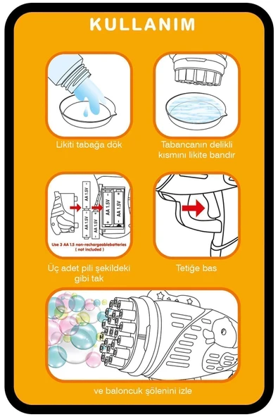 Pilli Ördek Köpük Tabancası - Baloncuk Tabancası - Köpüklü Silah - Baloncuk Oyunu - Mavi - 2