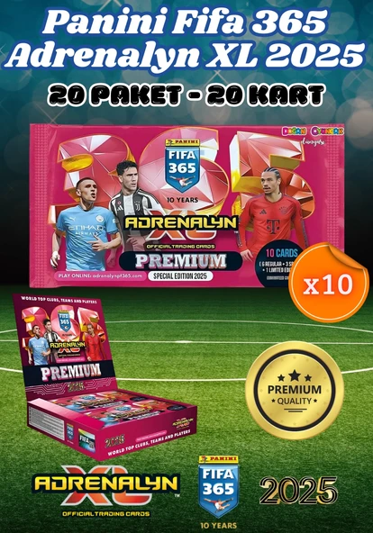 Panini Premium FIFA 365 Adrenalyn XL 2025 Oyuncu Kartı - Premium Futbolcu Kartları - 10 Paket ürün görseli