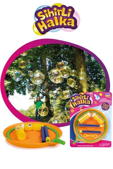 Sihirli Halka Oyunu - Baloncuk Çıkaran Büyük Halka - Sihirli Halka Solüsyonlu - Köpük Halkası - Köpük Oyunu - 6