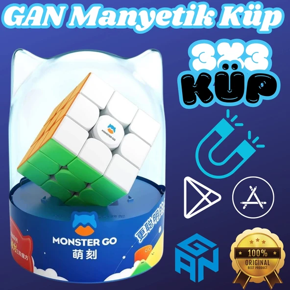 Profesyonel GAN Monster Go Standard 3x3 Manyetik Küp - Zeka Küpü - Akıl Küpü - Monster Küp ürün görseli