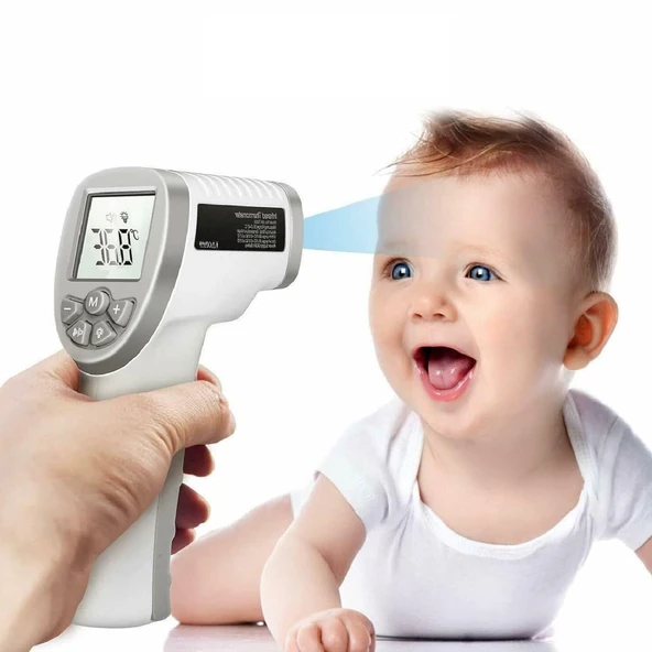 CLOC, Temassız Dijital Kızılötesi Termometre, HAFIZALI TIBBİ ATEŞ ÖLÇER (9V Pil Dahil) - Resim 6