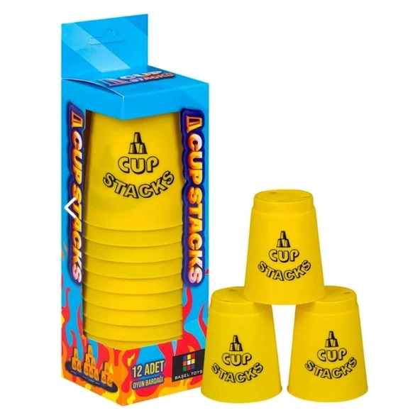 Orijinal Cup Stacks Bardak Oyunu - Speed Cup - Hızlı Bardaklar Oyunu - Hızlı Bardak Oyunu - Sarı - 1
