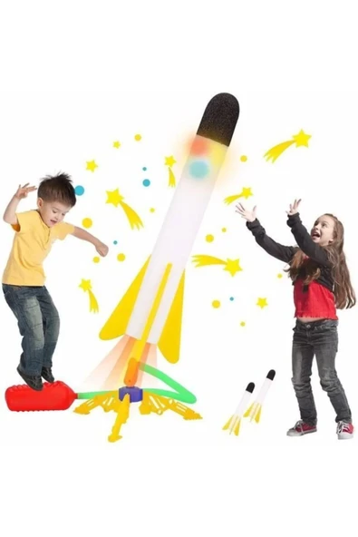 Air Rocket Tekli Seti - Roket Oyuncak - 2 Roket Ve Havalı Roketatar - Tekli Açık Hava Oyuncağı - Airrocket - 5