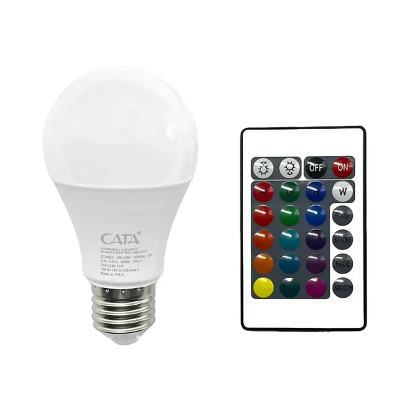 Cata 9W RGB Kumandalı Led Ampul E27 Duylu