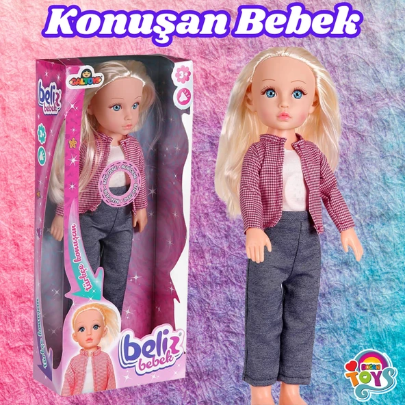 Beliz Bebek - Türkçe Konuşan Beliz Bebek - Konuşan Bebek - Fonsiyonlu Bebek - Mor - 1