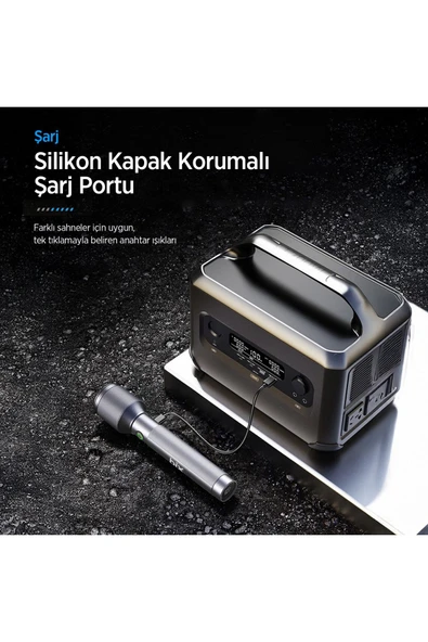 BX2143FL 24W LED 1100 Lümen, Zoom Özellikli, Şarjlı, Çok Modlu Uzun Menzilli, Kompakt El Feneri - Resim 5