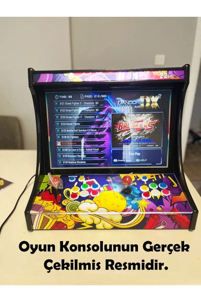 Pandor SAGA Plus DX2 22 inç LCD Bartop 26800 Oyunlu 720P HD 3D Arcade Video oyun konsolu - Resim 5