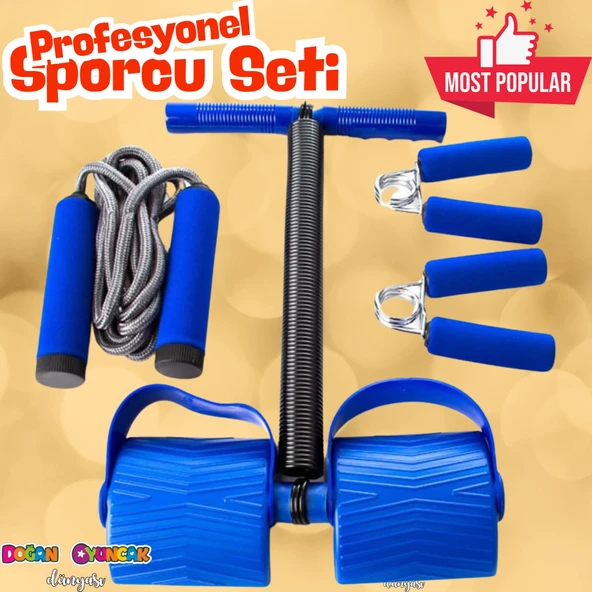 Profesyonel Sporcu Kiti - Profesyonel Sporcu Seti - Atlama İpi, Kol Yayı, El Yayı - Vücut Geliştirme Seti - 1