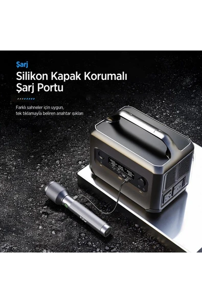 Bx2142fl 24w Led 900 Metre Uzun Menzilli Şarjlı El Feneri 1000 Lümen Güç Göstergeli Zoom Özellik - Resim 6