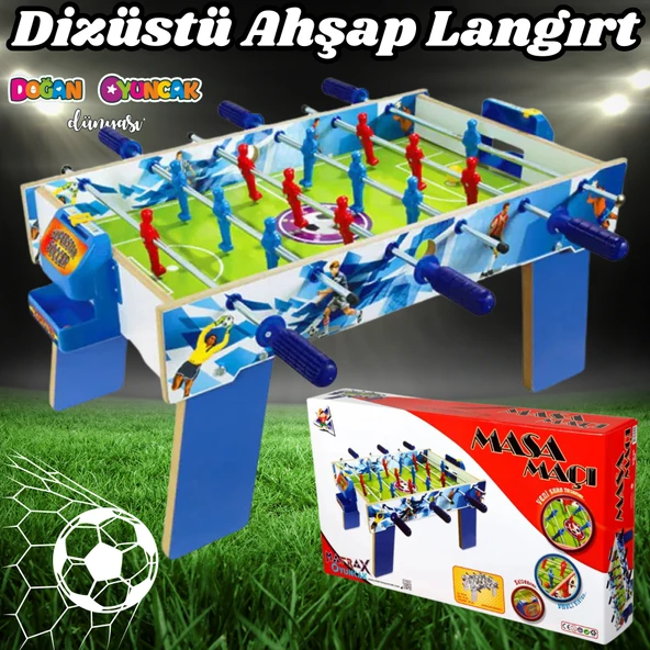 Dizüstü Ahşap Langırt Seti - Ahşap Oyuncak - Futbol Oyuncakları - Top Oyuncak Langırt Setleri - Langırt Oyuncakları - Ah - 1