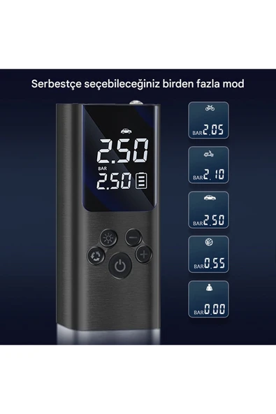 A6 Taşınabilir Powerbankli Kendinden Şarjlı Hava Pompası - Resim 7