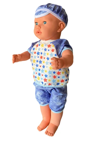Oynar Gözlü Türkçe Konuşan Berke Kel Et Bebek 60 Cm. - Konuşabilen Bebek - Kel Büyük Bebek - 4