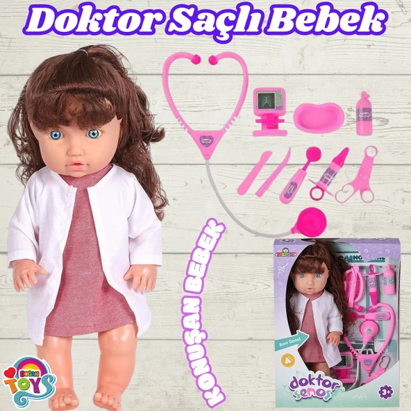Senoş Doktor Bebek - Türkçe Konuşan Senoş Et Bebek - Konuşan Bebek - Senoş Bebek - Hemşire Et Bebek - Kumral ürün görseli