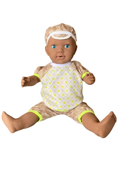 Oynar Gözlü Türkçe Konuşan Siyahi Berke Kel Et Bebek 60 Cm. - Konuşabilen Bebek - Kel Büyük Bebek - Resim 3