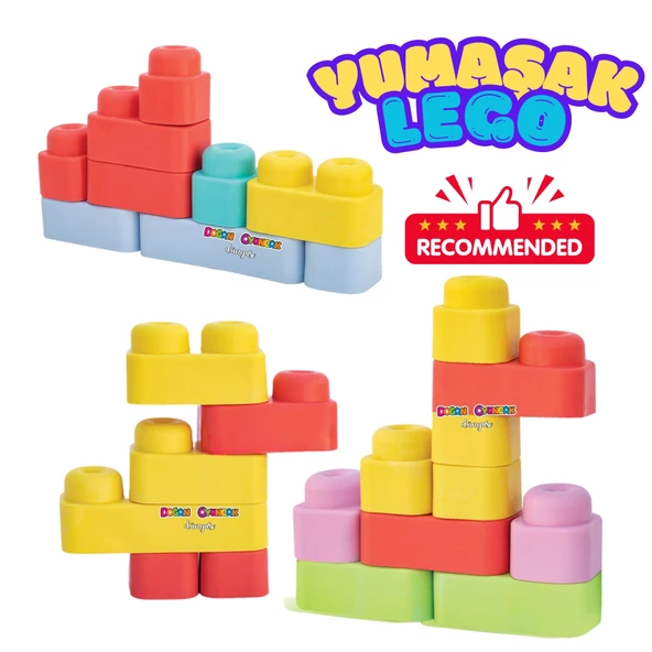 Yumuşak Soft Lego Seti 24 Parça - Büyük Yumuşak Bloklar - Büyük Soft Lego Oyuncakları - Yumuşak Lego - Soft Lego - Resim 2