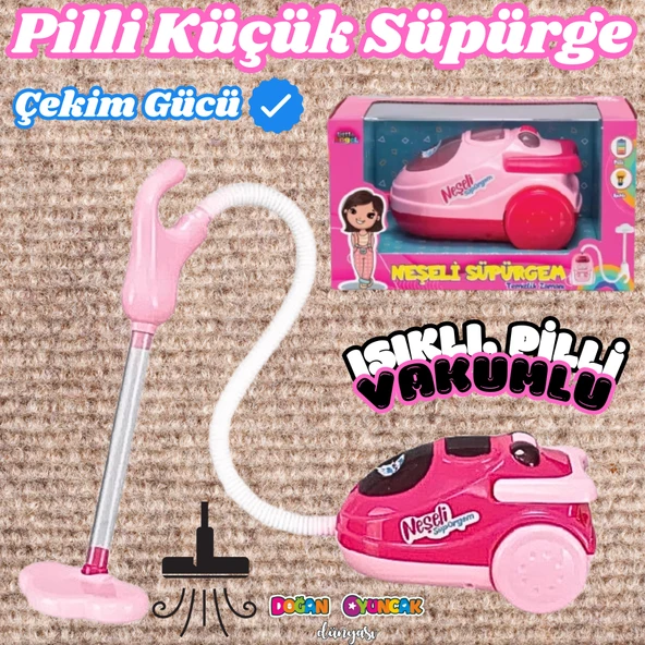 Küçük Pilli Neşeli Süpürgem - Pilli Oyuncak Süpüge - Elektirikli Süpürge Oyuncak - Işıklı Sesli Süpürge - Pilli Işıklı S - 1