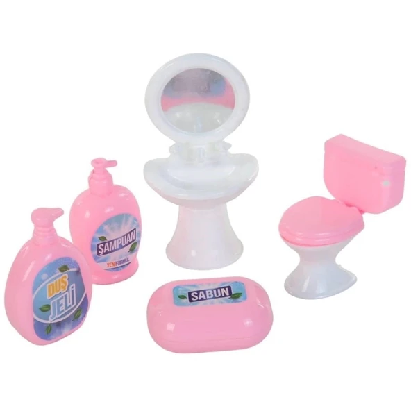 Cindy Doll Lavabo ve Temizlik Seti - Oyuncak Lavabolu Bebek - Barbie Temizlik Seti - Aksesuarlı Lavabo Bebek Oyuncak - Resim 4