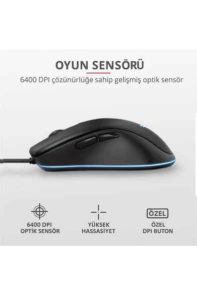 GXT 180 Kusan RGB 6400 DPI Gamer Mouse - Resim 6