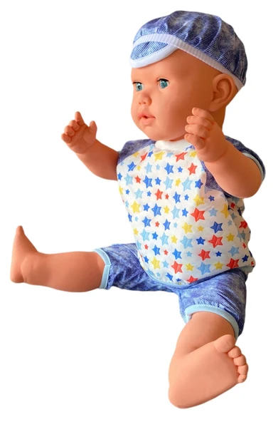Oynar Gözlü Türkçe Konuşan Berke Kel Et Bebek 60 Cm. - Konuşabilen Bebek - Kel Büyük Bebek - 6