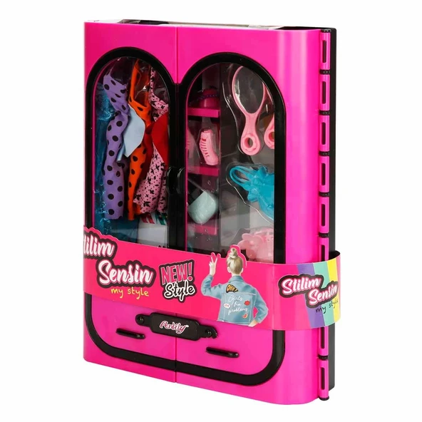Cindy Doll Aksesuarlı Gardırop Pembe - Barbie Dolap - Barbie Giysi Dolabı - Barbie Gardırop - Gardrop - 2