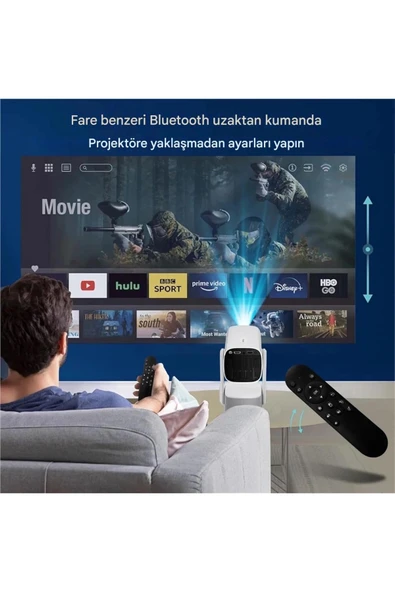 K2 4k Çözünürlüklü Powerbankli Taşınabilir 5g Otomatik Odaklama Sistemli Projeksiyon Cihazı - Resim 6