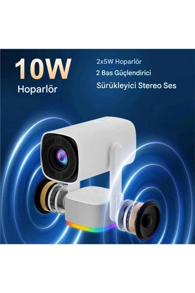 K2 4k Çözünürlüklü Powerbankli Taşınabilir 5g Otomatik Odaklama Sistemli Projeksiyon Cihazı - Resim 3