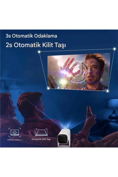 K2 4k Çözünürlüklü Powerbankli Taşınabilir 5g Otomatik Odaklama Sistemli Projeksiyon Cihazı - Resim 5