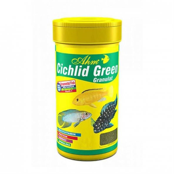 Ahm Cichlid Green Granulat Balık Yemi 1000 Ml