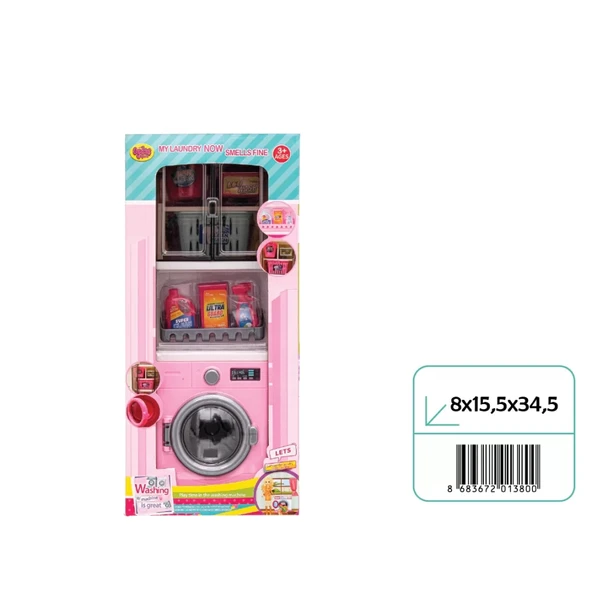 Çamaşır Makineli Banyo Seti - Modern Banyo Seti - Minyatür Ev Oyuncak Seti - Banyo Oyuncak Seti - Çamaşır Makinesi Oyunc - 2