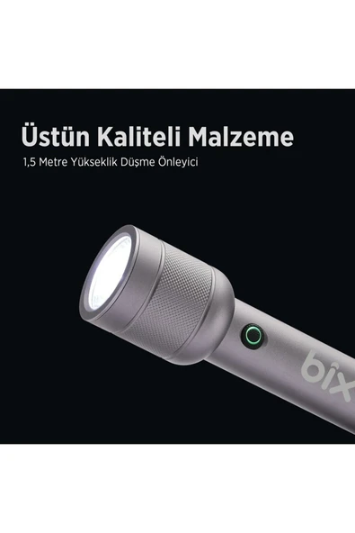 Bx2186fl 3w Led 910 Lümen, Şarjlı, Çok Modlu Uzun Menzilli Kompakt El Feneri - Resim 7