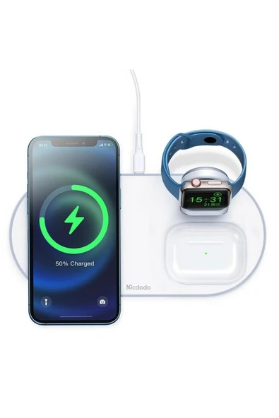 Ch-7061 Manyetik 3'ü 1 Arada Şarj Ünitesi Çok Işlevli Kablosuz Şarj Cihazı-siyah - Resim 9