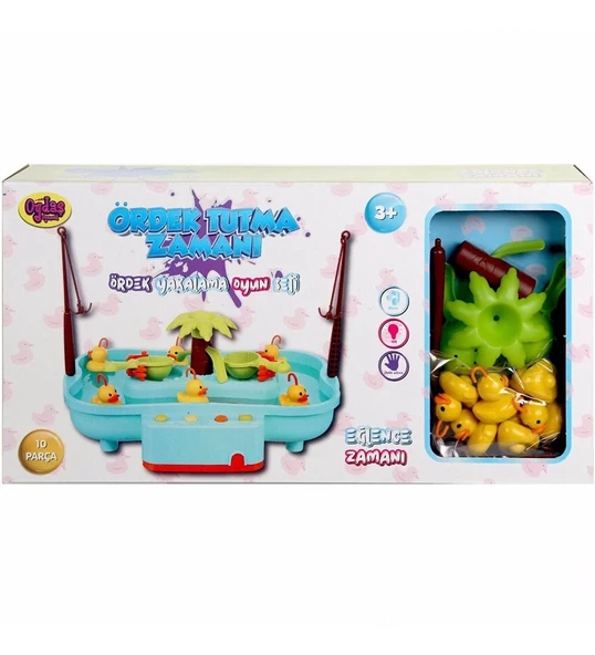 Pilli Havuzlu Ördek Yakalama Oyunu Pembe - Pilli Müzikli Balık Tutma Oyunu - Şarkılı Eğitici Balık Yakalama Oyunu - Müzi - 2