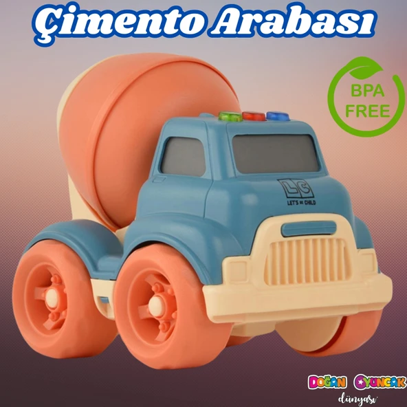 Lüx Turkuaz Sesli Ve Işıklı Minik Mikser - Plastik Mikser - Kırılmaz Oyuncak - Kırılmaz Çimento Mikser - Çimento Arabası ürün görseli