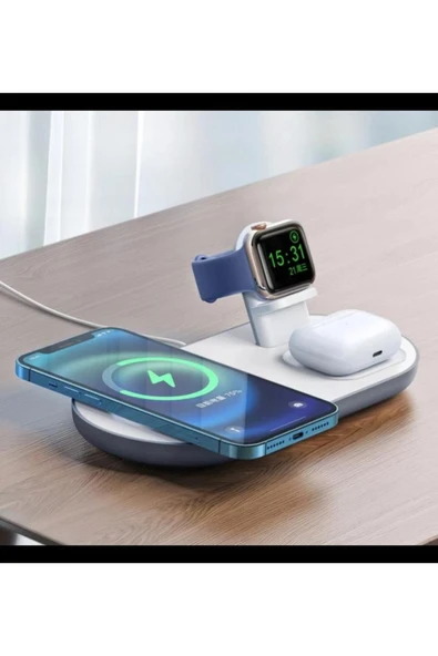 Ch-7061 Manyetik 3'ü 1 Arada Şarj Ünitesi Çok Işlevli Kablosuz Şarj Cihazı-siyah - Resim 11