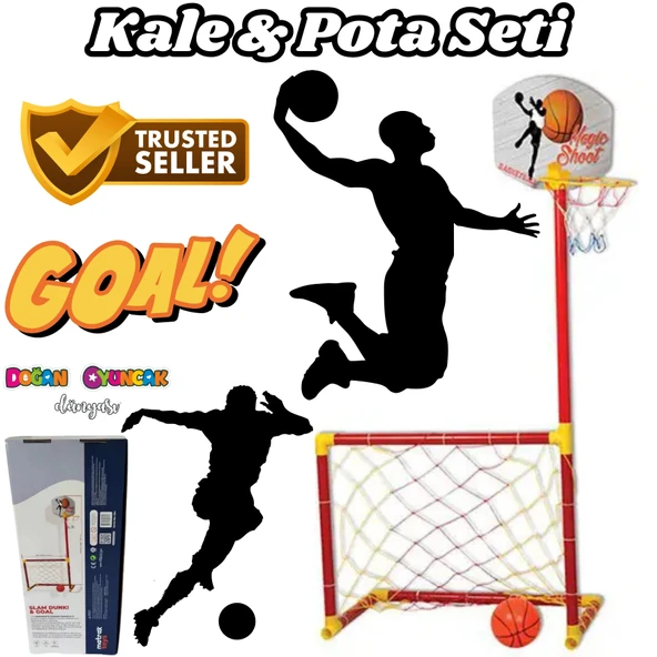 Kale ve Pota Seti - Futbol Kalesi ve Basketbol Potası Oyunu - Basket Atma Oyunu Basketbol Maçı - Futbol Kale Maçı ürün görseli
