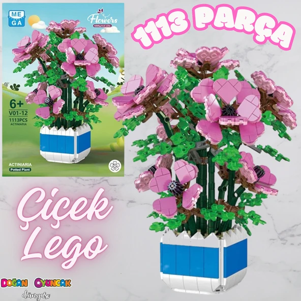 Mikro Blok Şakayık Çiçeği 1113 Parça - Lego Setleri - MEGA Lego - Çiçek Lego - MEGA Çiçek Lego - Mikro Bloklar - 1