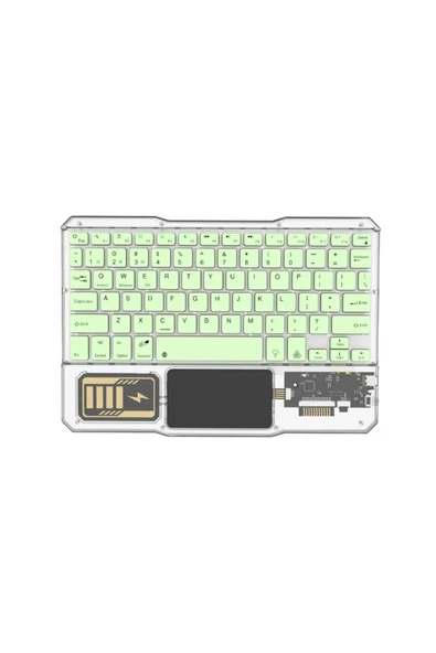 KB-333 RGB Işıklı Cep Telefonu-Tablet-Notebook-PC-IOS Uyumlu Bluetooth Klavye - Resim 11