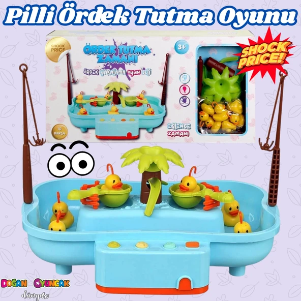 Pilli Havuzlu Ördek Yakalama Oyunu Mavi - Pilli Müzikli Balık Tutma Oyunu - Şarkılı Eğitici Balık Yakalama Oyunu - Müzik ürün görseli