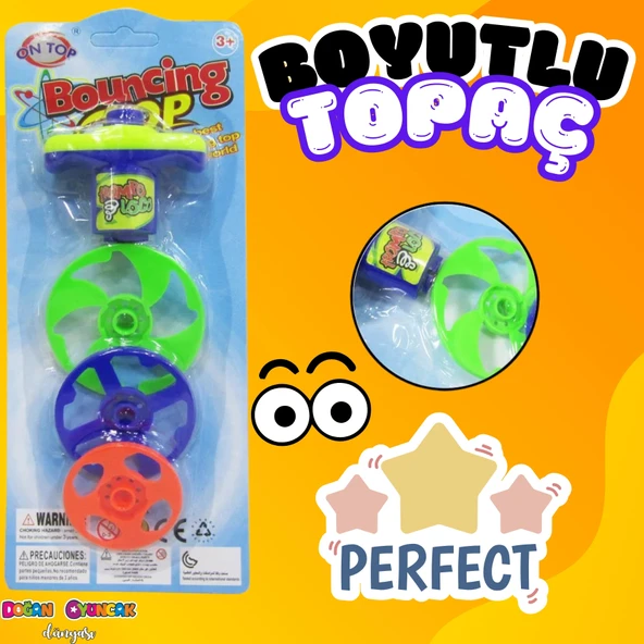 Üç Kademeli Yaylanabilen Topaç - Çocukluk Harikası Topaç - Oyuncak Topaç - Üst Üste Koyulabilen Topaç - Hızlı dönebilebi ürün görseli
