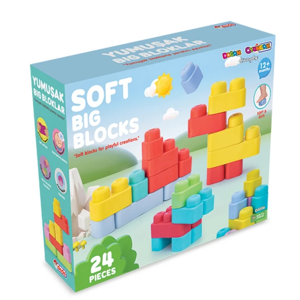 Yumuşak Soft Lego Seti 24 Parça - Büyük Yumuşak Bloklar - Büyük Soft Lego Oyuncakları - Yumuşak Lego - Soft Lego - Resim 6