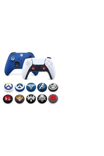 PS5/PS4/PS3/Xbox One/One X/One S/Series X/Series S 3D Analog silikon Koruyucu-4 Adet - 5